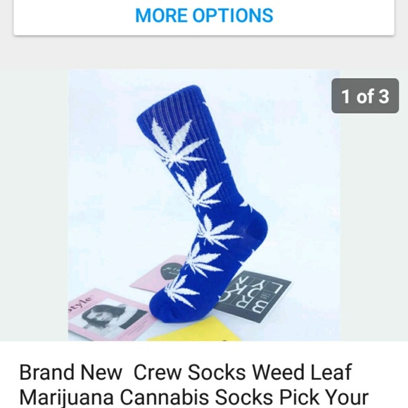 Red & White Leaf socks - Picture 2 of 3